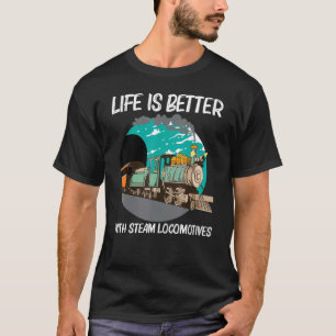 Coole Dampflokomotive für Männer - Eisenbahnzug T-Shirt