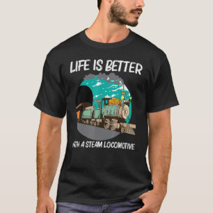 Coole Dampflokomotive für Männer Frauen Eisenbahn T-Shirt