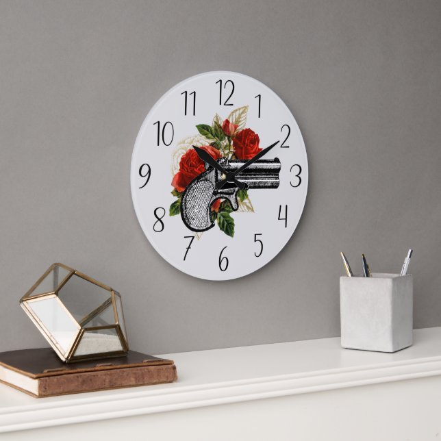 coole Dampfwaffenfreunde Große Wanduhr (Büro)