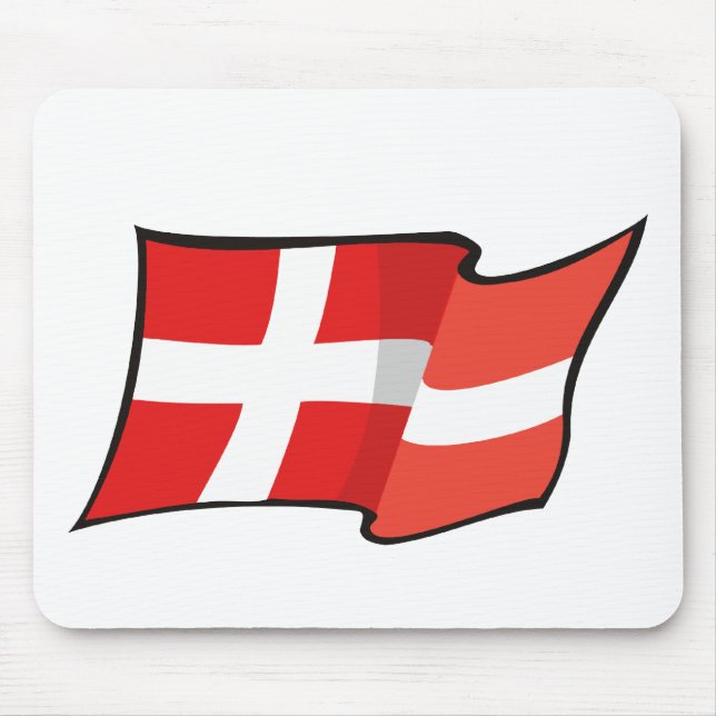 Coole Dänemark-Flagge Mousepad (Vorne)