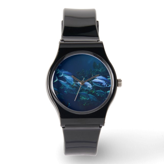 Coole Dark Aquarium Fischschale Armbanduhr (Vorderseite)