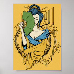 coole dekorative japanische Musikkunst Poster