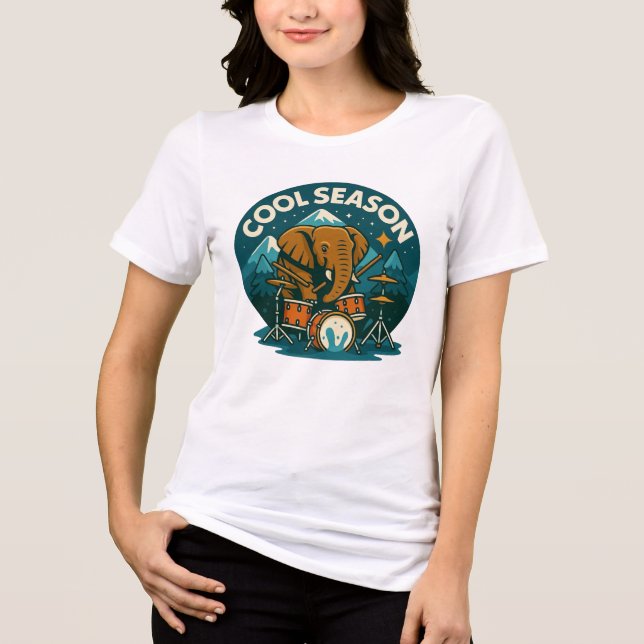 COOLE Designerinnen für Elephant Drummer Graphic D Tri-Blend Shirt (Vorderseite)