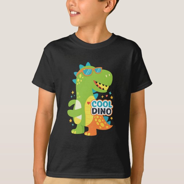 Coole Dino-Kinder  T-Shirt (Vorderseite)
