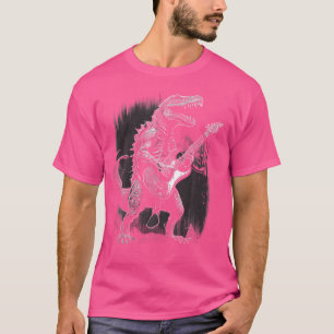 Coole Dinosaurier-Gitarre, die akustisch-elektisch T-Shirt