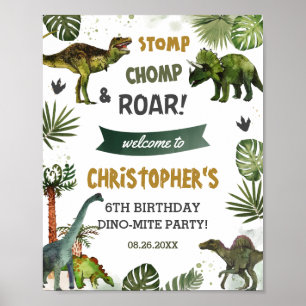 Coole Dinosaurier Jurassic Boy Geburtstagsparty Be Poster