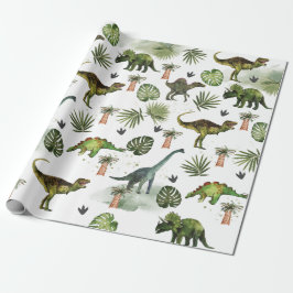 Coole Dinosaurier T-Rex Jurrasic Greenerity Decoup Geschenkpapier