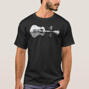 Coole Disc Golf Sonnenuntergang Gitarre Gitarrist T-Shirt