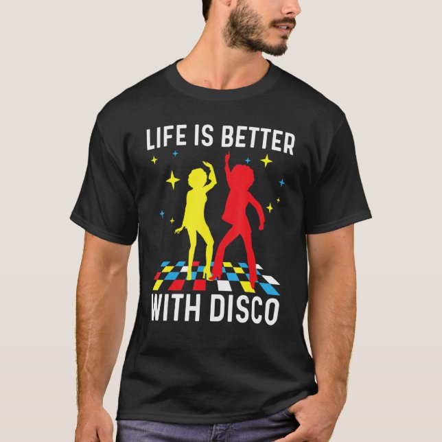 Coole Disko für Men Women 70er 80er Disco Music D T-Shirt (Vorderseite)