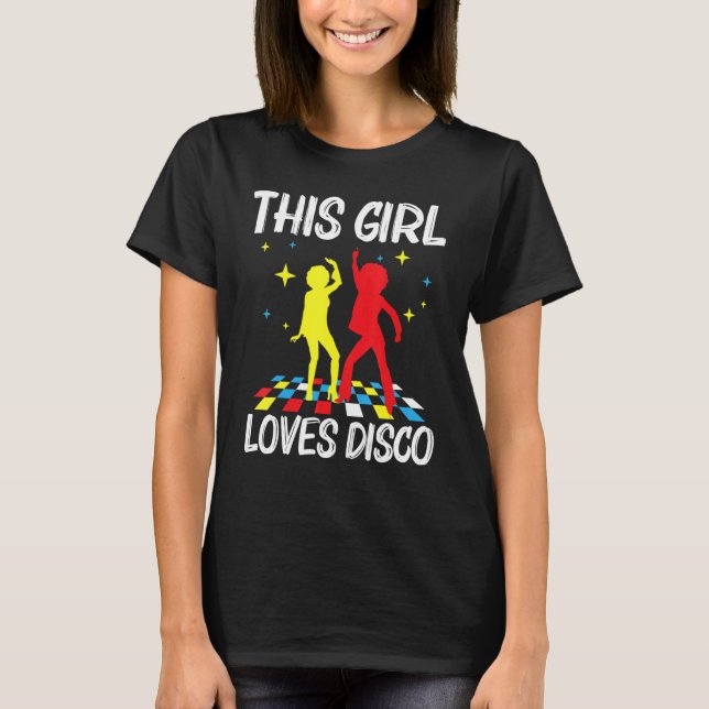 Coole Diskothek für Girls Kind 70er 80er Nightclub T-Shirt (Vorderseite)