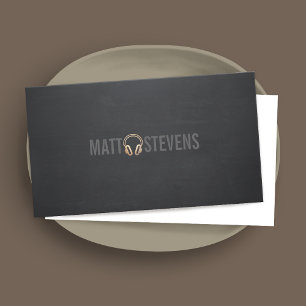 Coole DJ Gold Kopfhörer Schwarze Musik 2 Visitenkarte