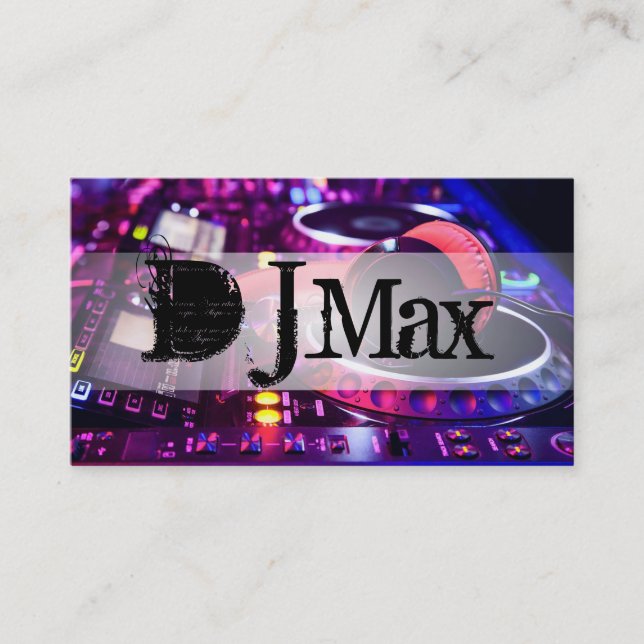Coole DJ Music Entertainment Business Card Visitenkarte (Vorderseite)