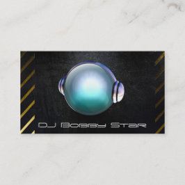 Coole DJ-schwarze Stahlgeschäftskarte mit 3D DJ Visitenkarte