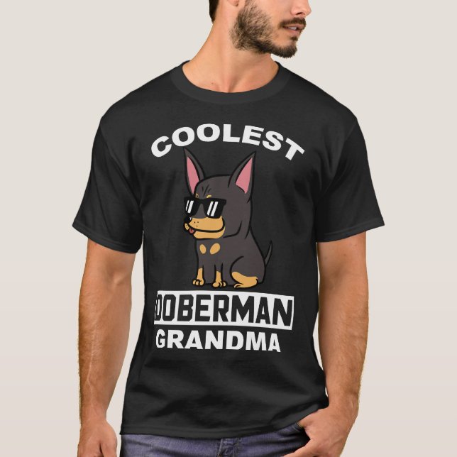 Coole Doberman Oma T-Shirt (Vorderseite)
