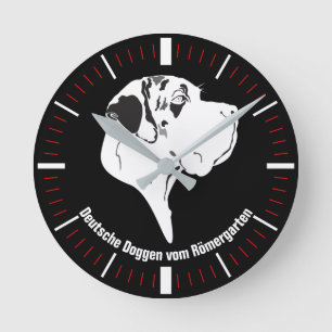 Coole Doggenuhr mit individueller Aufschrift Runde Wanduhr