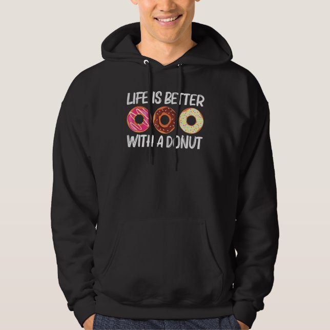 Coole Donut-Kunst für Männer Zucker Glasierte Scho Hoodie (Vorderseite)