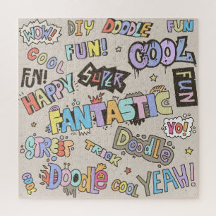 Coole Doodle Buchstaben Vintag Puzzle