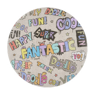 Coole Doodle Buchstaben Vintag Schneidebrett