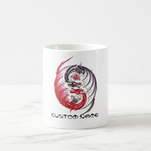 Coole Drache Yin Yang Tätowierung Kaffeetasse