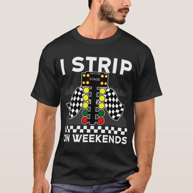 Coole Drag Racing Art Men Women Street Racer Strip T-Shirt (Vorderseite)
