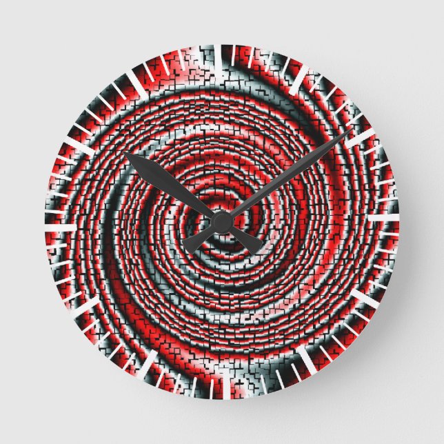 Coole dreidimensionale Würfel phantastischer Swirb Runde Wanduhr (Vorderseite)