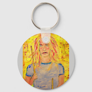 coole Drummerin Schlüsselanhänger