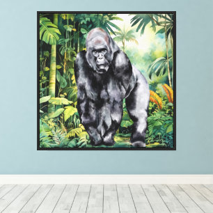 Coole Dschungel-Gorilla-Liebhaber Leinwanddruck