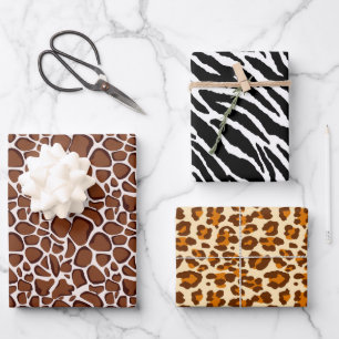 coole Dschungeldrucke aus gefliestem Party Geschenkpapier Set