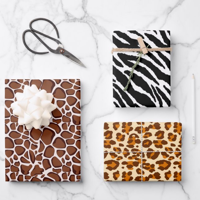 coole Dschungeldrucke aus gefliestem Party Geschenkpapier Set (Vorderseite)