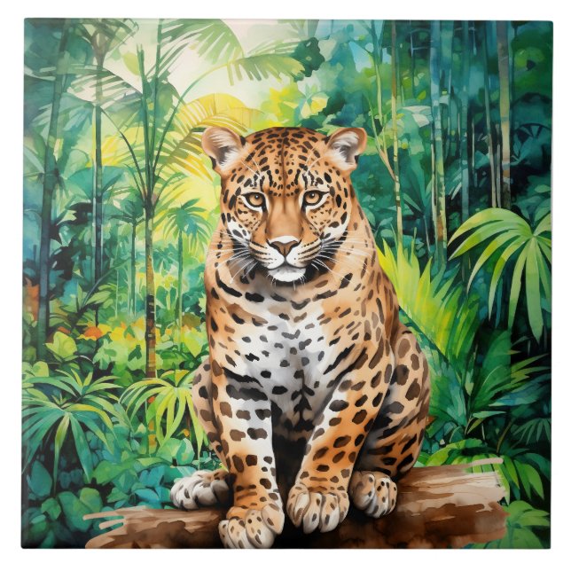 Coole Dschungelleopardenliebhaber  Fliese (Vorderseite)
