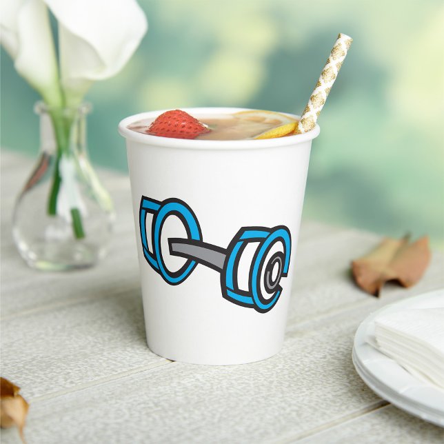 Coole Dumbell Fitness Blau und Grau Gym Graphic Pappbecher (Von Creator hochgeladen)