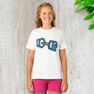 Coole Dumbell Fitness Blau und Grau Gym Graphic T-Shirt