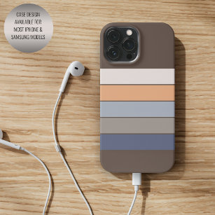 Coole dunkelblaue Beige Orange Grau Kunst Streifen Case-Mate iPhone Hülle