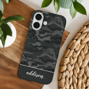 Coole dunkle Olive-Camouflage Personalisiert iPhone 16 Hülle