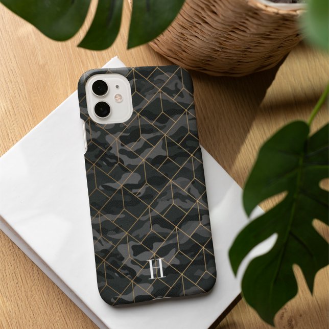 Coole dunkle Olive-Camouflage und geometrische Gol Case-Mate iPhone Hülle (Von Creator hochgeladen)