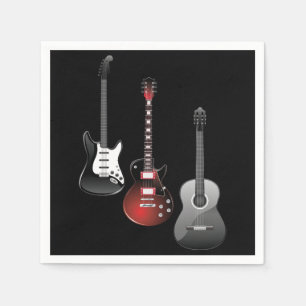 Coole E-Gitarren für Musikliebhaber Geschenk Serviette