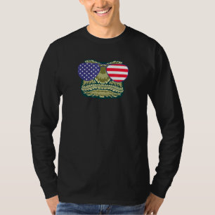 Coole Eidechse mit USA-Flagge-Sonnenbrille USA Ame T-Shirt