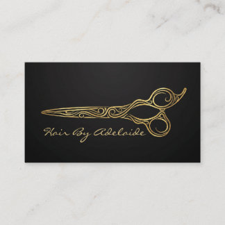 Coole einfache falsche Gold-Schere Friseur Visitenkarte