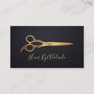 Coole einfache falsche Gold-Schere Friseur Visitenkarte