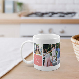 Coole einfache Fotomaterial und Monogramm Kaffeetasse