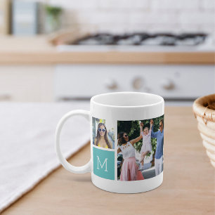 Coole einfache Fotomaterial und Monogramm Kaffeetasse