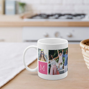 Coole einfache Fotomaterial und Monogramm Kaffeetasse