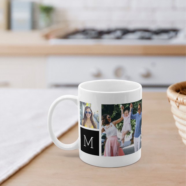 Coole einfache Fotomaterial und Monogramm Kaffeetasse (Von Creator hochgeladen)
