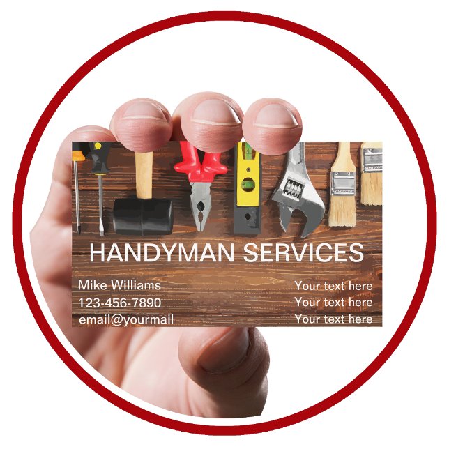 Coole einfache Handyman-Zuhause Reparatur von Visi Visitenkarte (Von Creator hochgeladen)