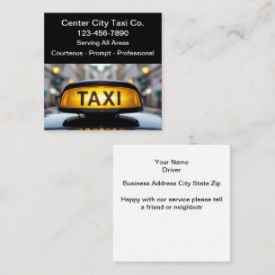 Coole einfache Taxi-Geschäftskarten Quadratische Visitenkarte