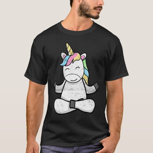 Coole Einhorn Yoga Einicorn Gymnastiklehrer T-Shirt (Vorderseite)