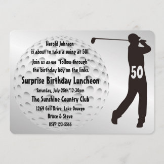 Coole Einladung zur Geburtstagspartei von Golfer