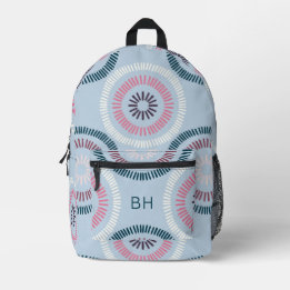 Coole Einmalige Rosa- und Blaumonogramm-Initialen Bedruckter Rucksack