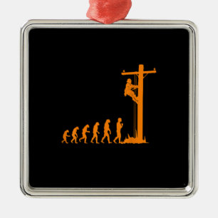Coole einzigartige Evolution von Lineman Electrici Ornament Aus Metall