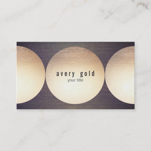 Coole einzigartige Imitate Gold Foil Circle Wood M Visitenkarte (Vorderseite)